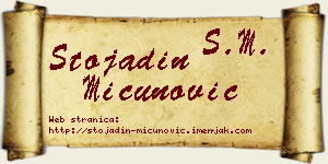 Stojadin Mićunović vizit kartica